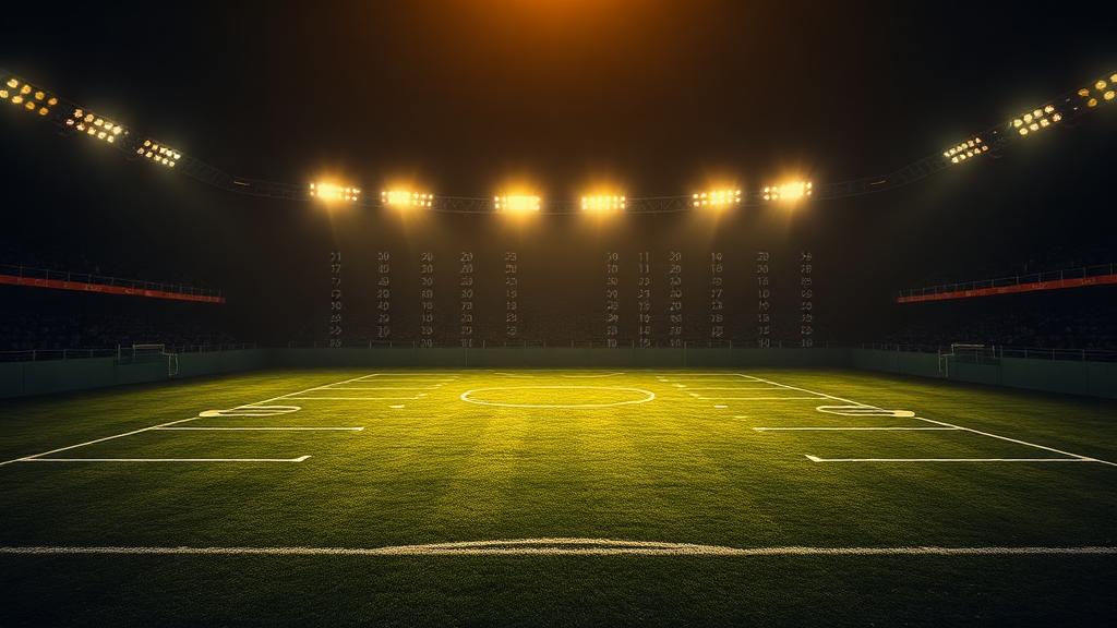 Stadium bola sepak dengan papan odds Asian Handicap untuk panduan pertaruhan