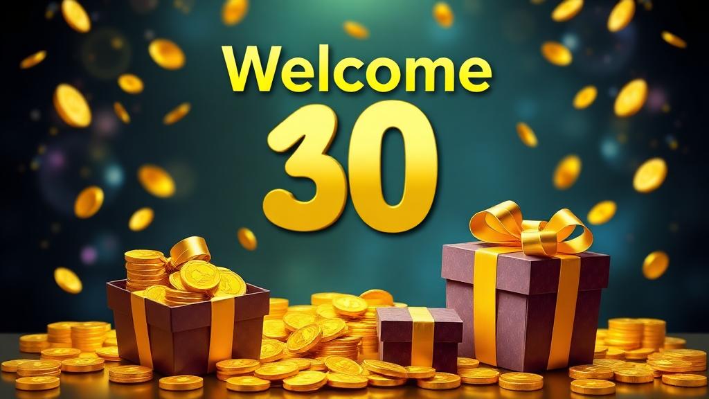 Bonus kasino online dengan syiling emas dan kotak hadiah promosi