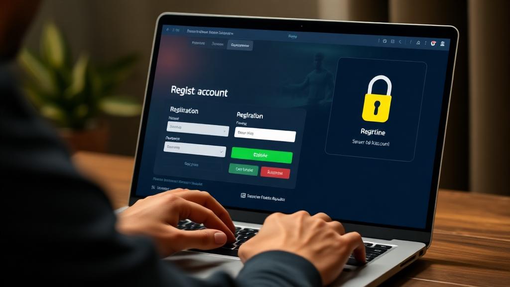 Pendaftaran akaun pertaruhan online selamat di komputer riba