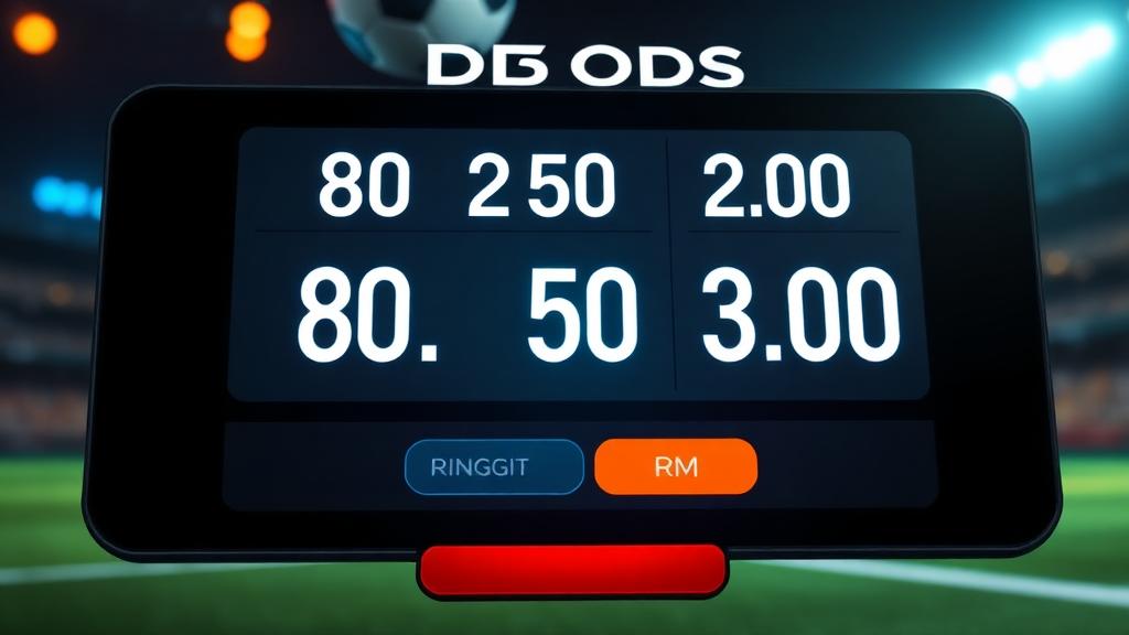 Paparan odds pertaruhan sukan dengan formula pengiraan decimal odds