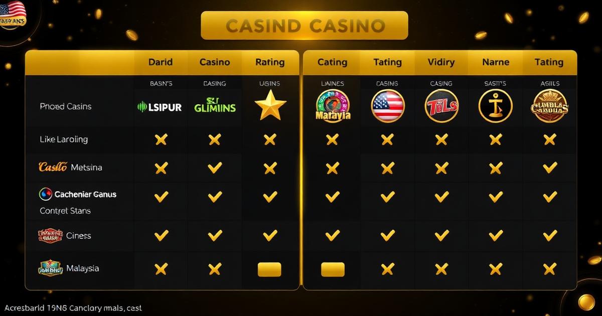 Infografik perbandingan kasino online terbaik Malaysia 2026