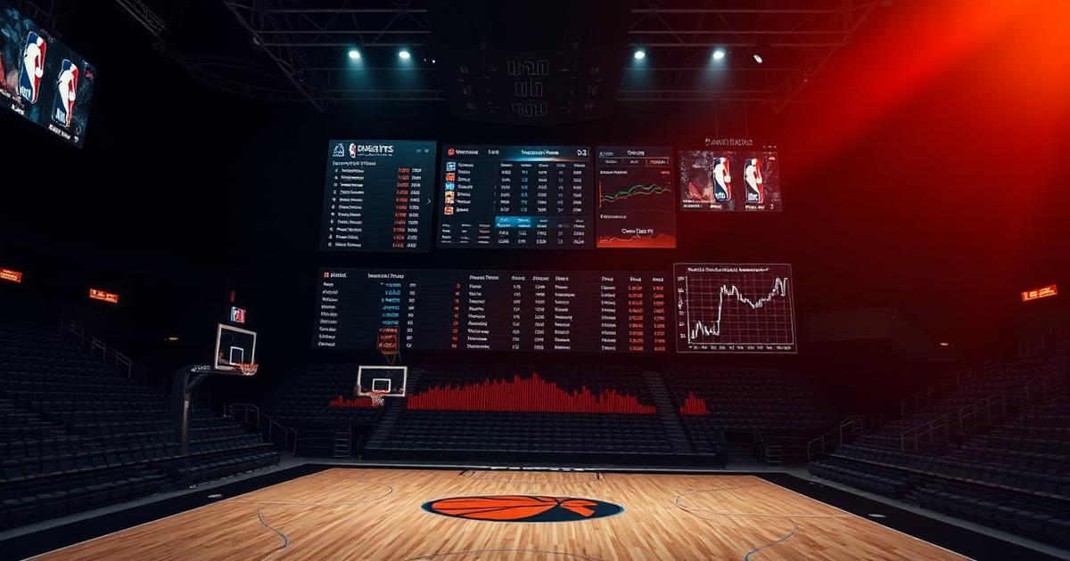 Gelanggang NBA dengan paparan odds pertaruhan bola keranjang