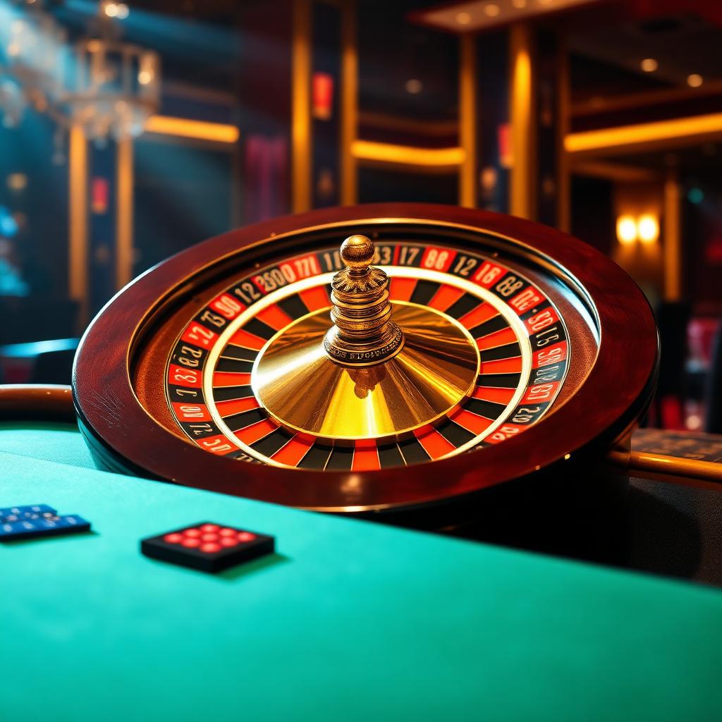 Roda roulette Eropah berputar dengan bola dan nombor merah hitam di kasino dalam talian